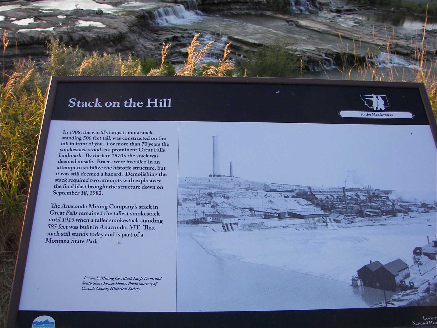 Great Falls, MT-Site of former copper smelting plant adjacent to Black Eagle Dam